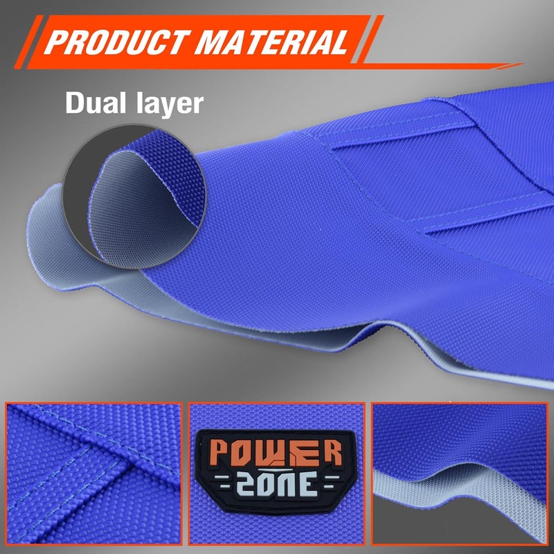 fewfuss Dirt Bike Seat Cover - White Stripe Universial Seat Cover for Dirt Bike - Motorcycle Motorcross Enduro Seat Covers (All Blue) - Image 5
